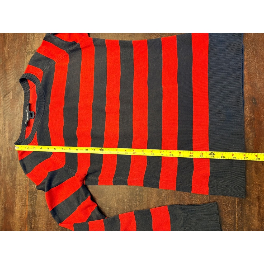 French Connection Red Navy Striped Fisherman Nautical Long Sleeve Sweater L - Picture 7 of 11